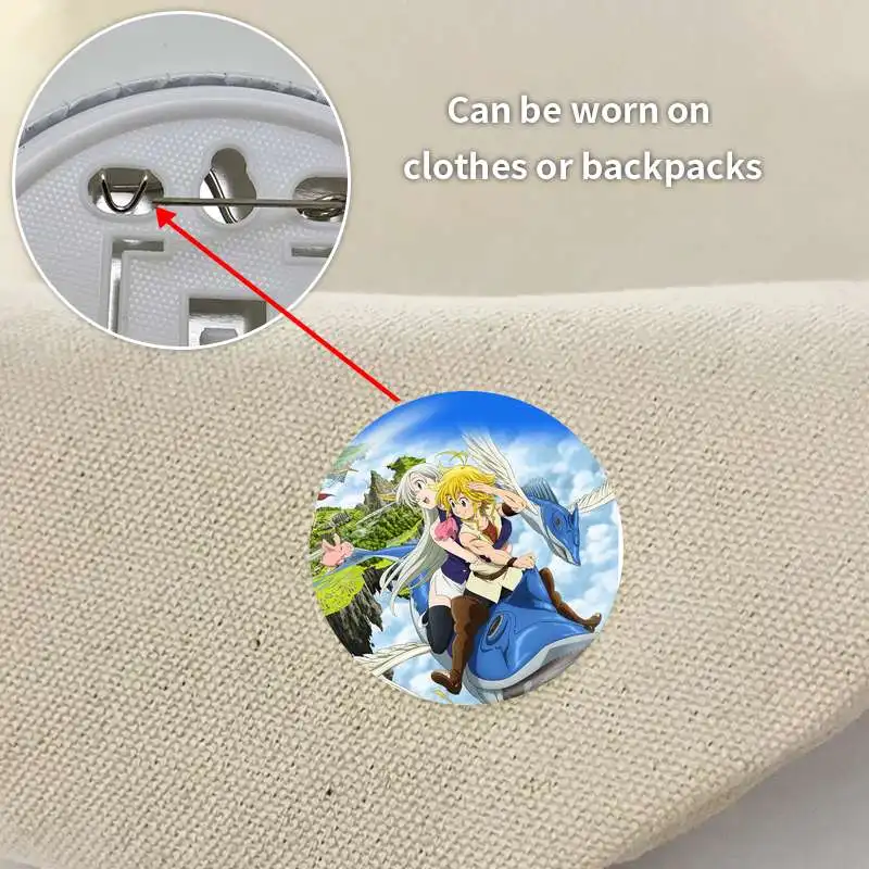 Elizabeth Liones juego Anime personaje insignia broche ancla periféricos Pin DIY accesorios regalo para niños moda 75mm ropa