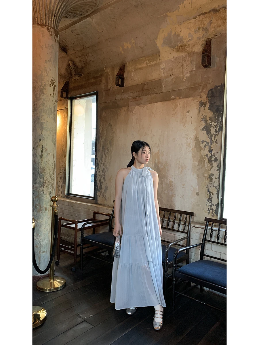 

Элегантное красное летнее платье-макси для женщин, с завышенной талией, из полиэстера, без бретелек, для чаепития, очень красивое