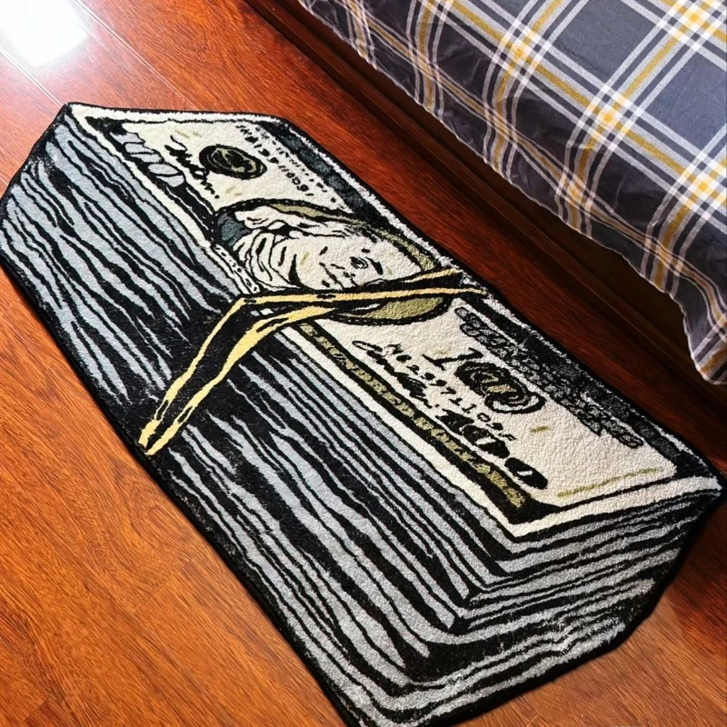 Million Dollar Creative Carpet Money Floor Mat Living Room Bedroom Bedside Blanket Special-shaped Non-Slip Rug Home Decor Gifts