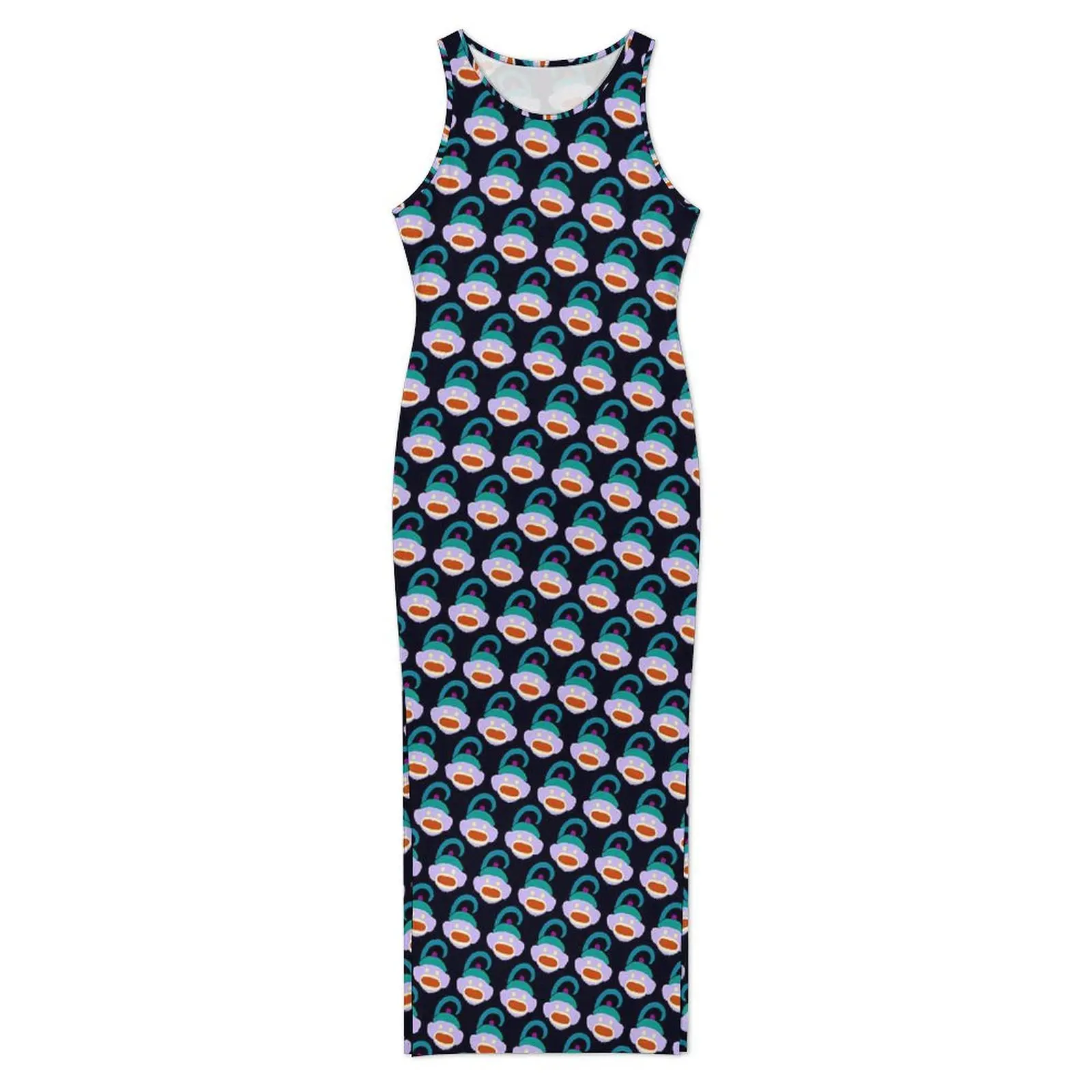 Skarpetka sukienka małpka bez rękawów nadruk z ogonem odzież uliczna sukienki Maxi klub nocny obcisła sukienka damska projekt duży rozmiar Vestido