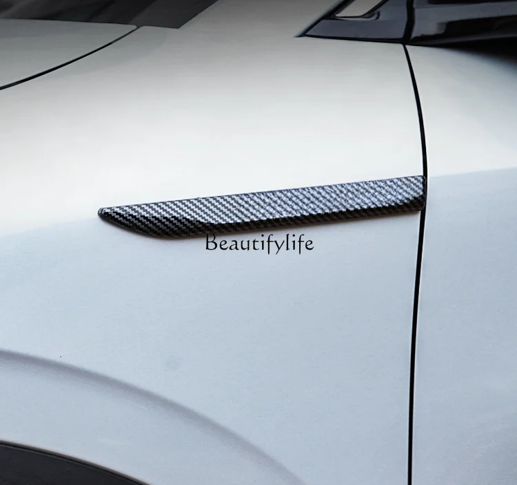 Fender Side Seam Label Blackened Car Body Sticker Silver Color Label Changed to Black Car Mark Carbon Fiber Pattern