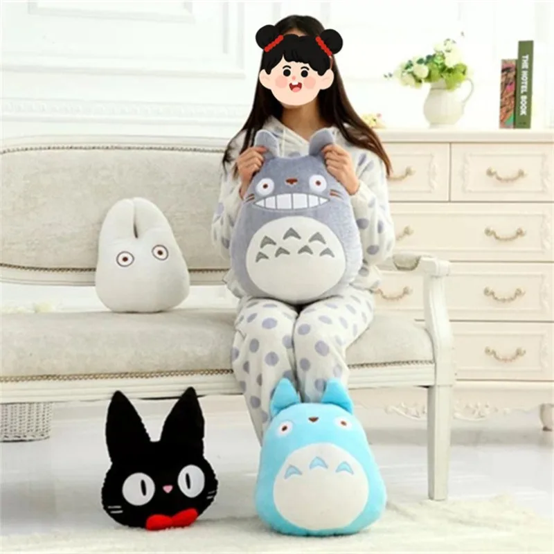 

Adorable Totoro Plush Pillow Soft Stuffed Animal Toy Brown And White Japanese Cartoon Character Totoro Throw Pillow Gift
