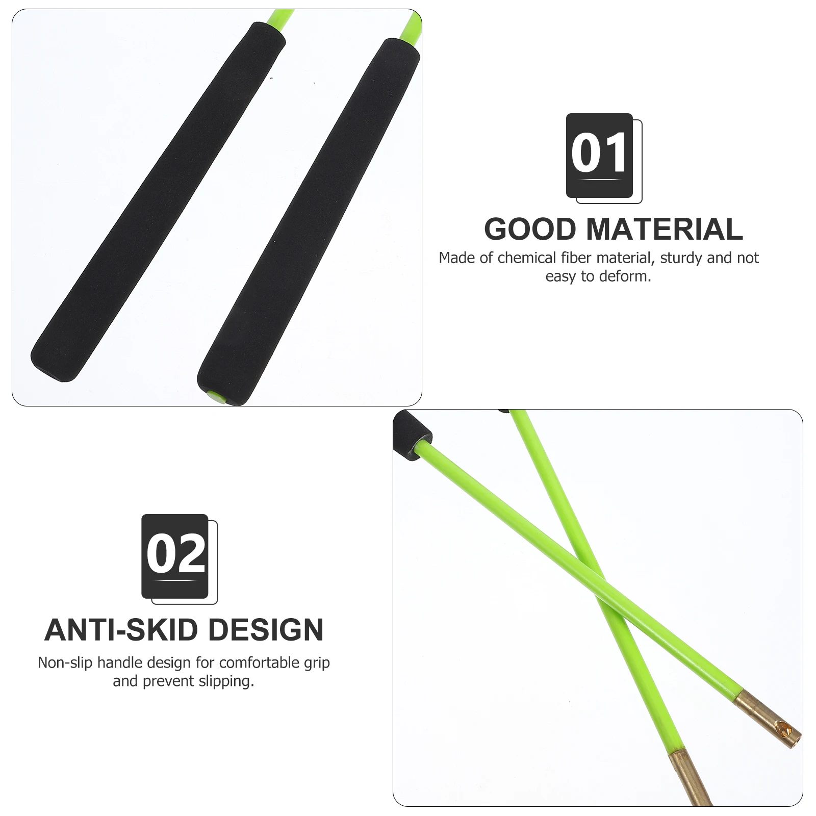 

2pcs Anti-Slip Handle Diabolo Stick Lightweight Ergonomic Design For Professional Juggling Fitness Outdoor Play Reusable Chinese