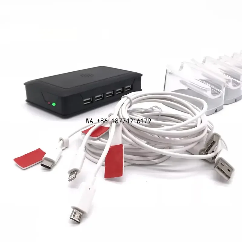 wmwmnu 10 Ways Multi Port Security Alarm System for Mobile/tablet/laptop/ Retail Store Anti Theft Alert Display