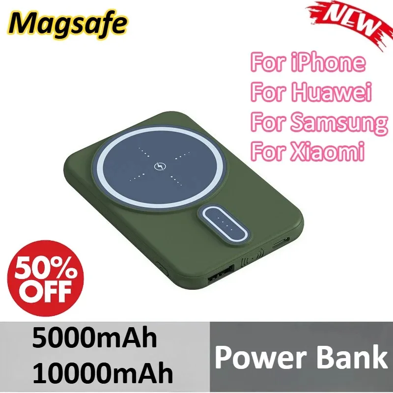

5000mAh 10000mAh Wireless Magnetic Power Bank Super Fast Charging for IPhone Huawei Samsung Xiaomi Portable Powerbank
