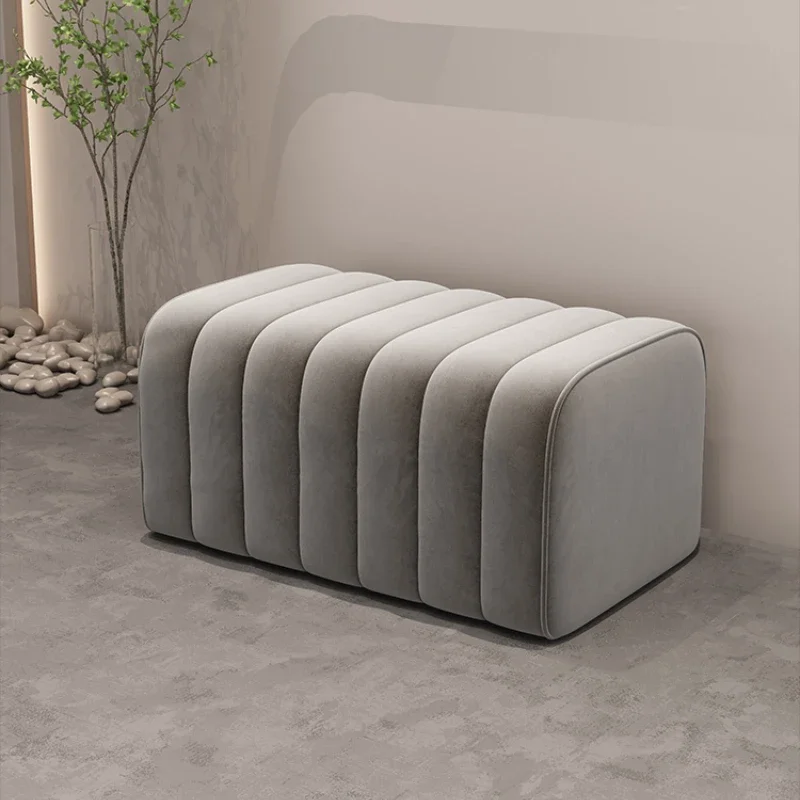 Modern Shoe Bench Entrance Low Stool Hotel Rests Feet Sofa Chair Bedroom Velvet Bed End Soft Sofa Bench Design Ottoman Furniture