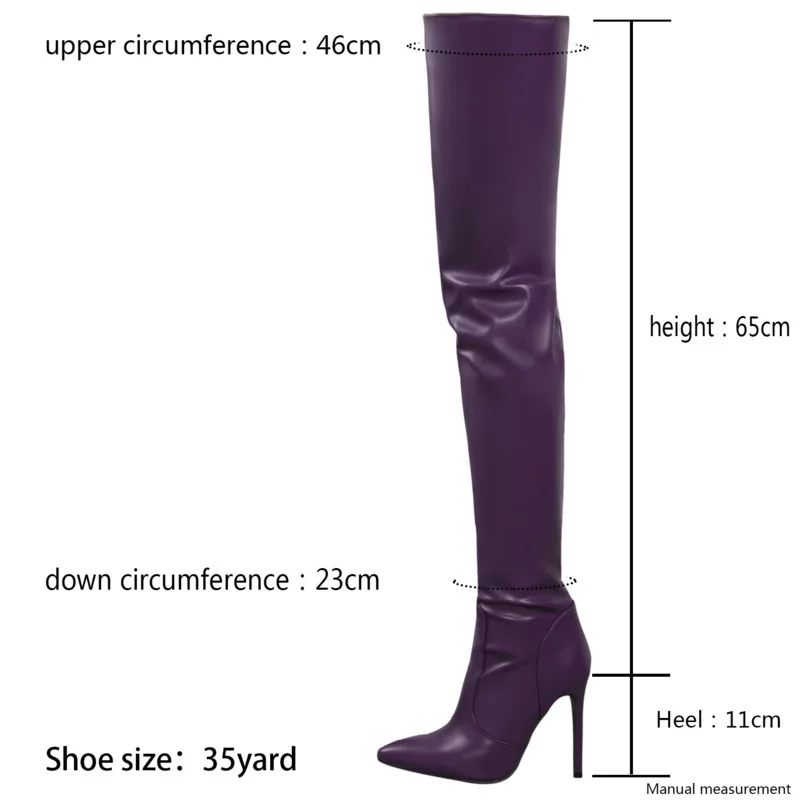 New Model Over-the-Knee Boots For Women Red Leather Fetishism Shoes 11CM Pointed Toe High Heels Night Club Ladies Thigh Boots