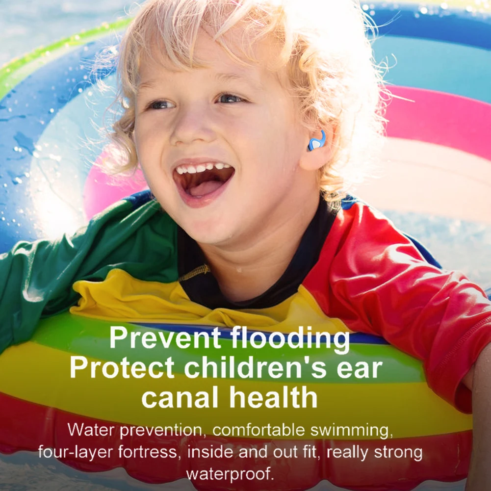 أطفال النوم سدادات مقاوم للماء سيليكون مكافحة الضوضاء الأذن المقابس قابلة لإعادة الاستخدام الأطفال واقي أذن لحمام السباحة الاستحمام تصفح