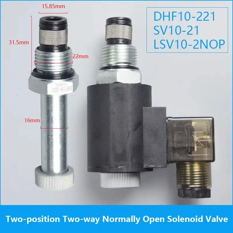 2-position 2-way Normally Open Threaded Hydraulic Cartridge Type Pressure Maintaining Solenoid Valve DHF10-221 SV10-21 NOP