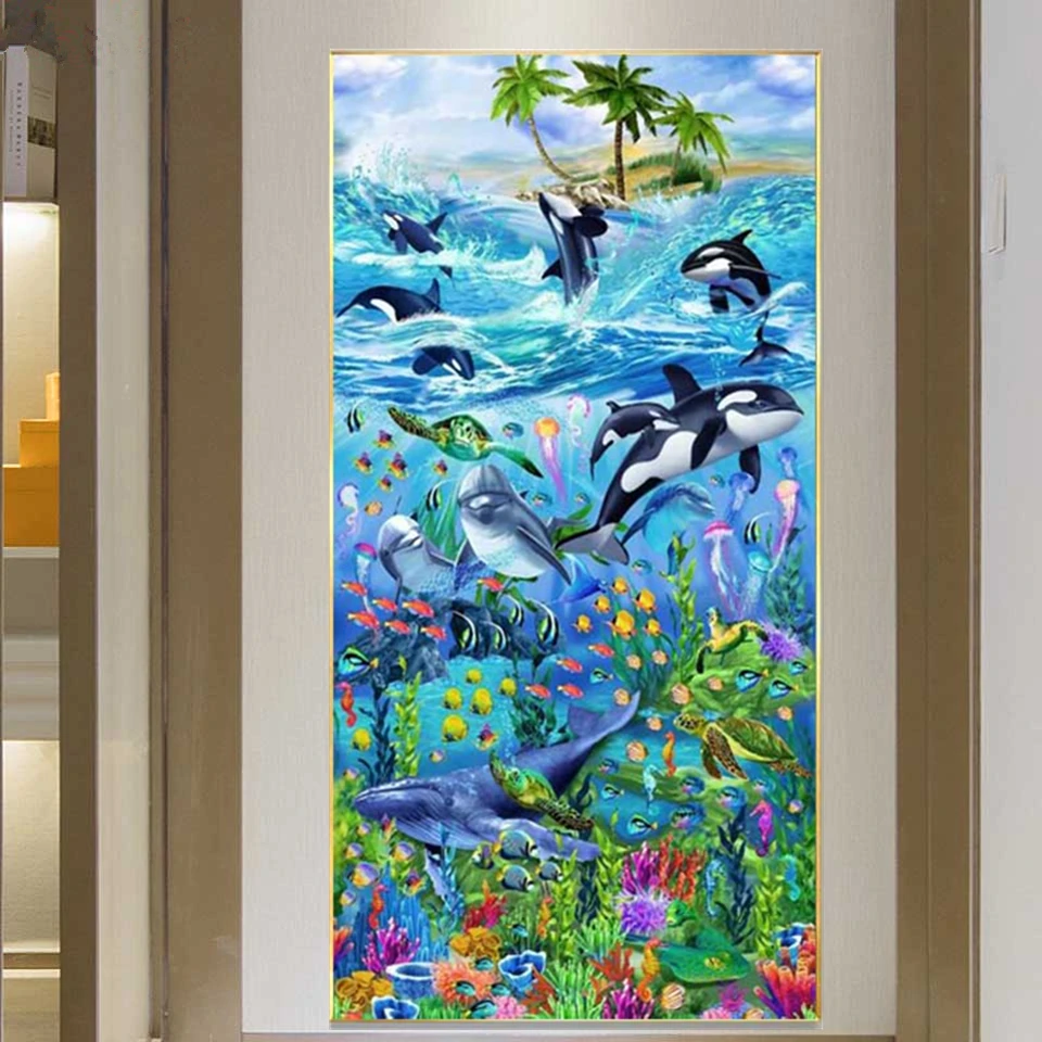 

Undersea World Landscape DIY 5D Diamond Painting Full Drill Square Embroidery Mosaic Art Picture of Rhinestones Home Decor Gift