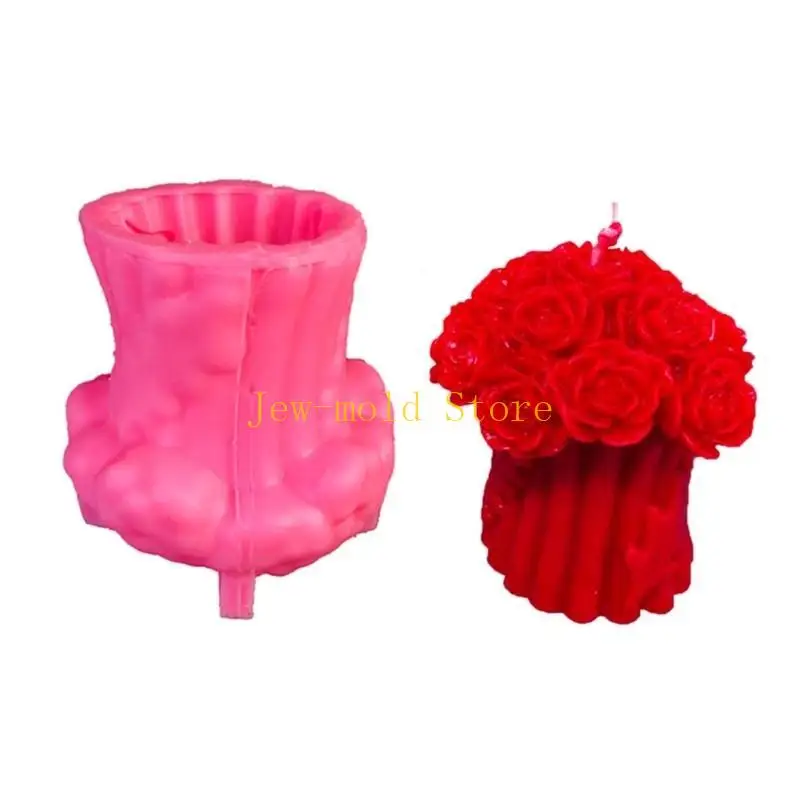 

C71B Розовые дерево в форме формы ароматерапевтических свечей плесень смазки пирог Силиконовые формы