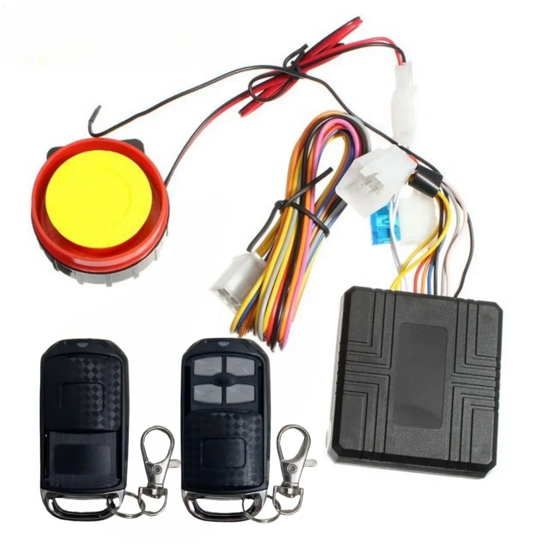 Motorbike Burglar Alarm Accessories With Pushable lid Remote Control + key 12V Motorcycle Theft Protection Remote Activation