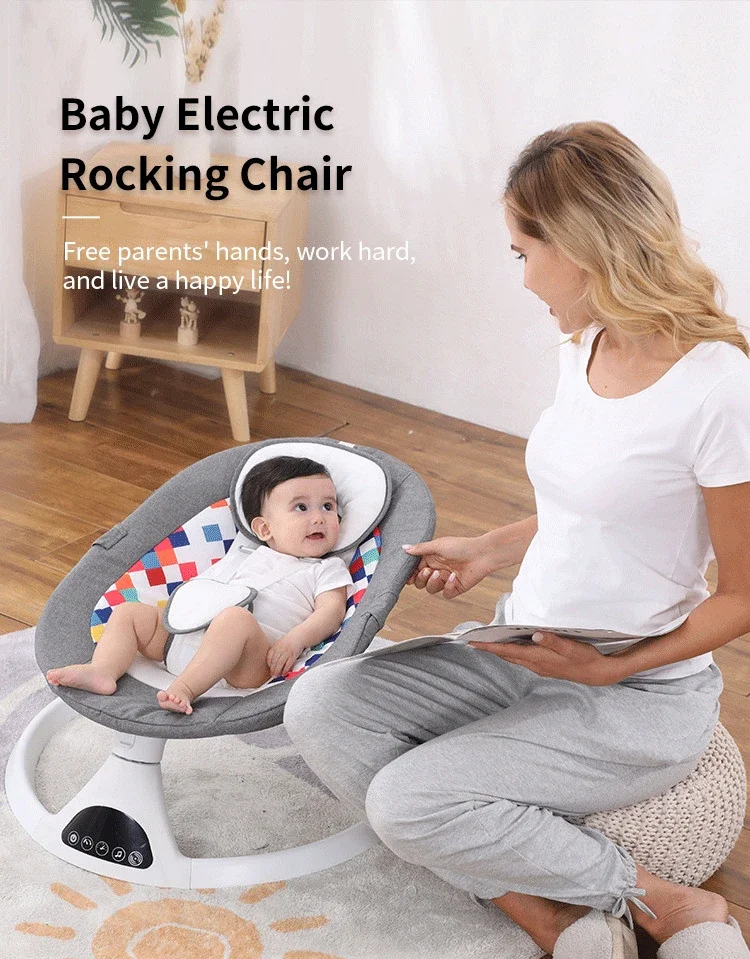 Electric Baby Swing Baby Lounger Chaise Longue for Baby Resting Chair Rocking Chair with Bluetooth Music Remote Control Cot