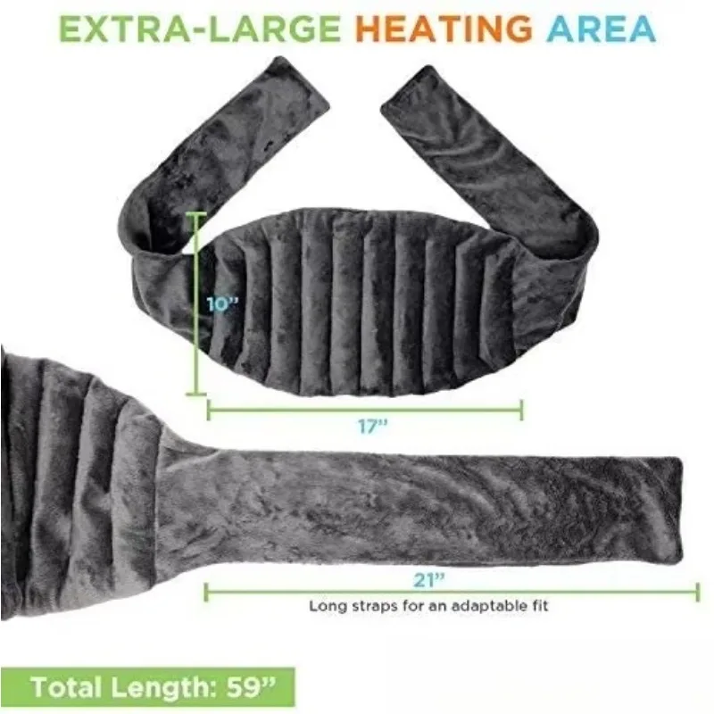 Extra Large Microwavable Heating Pad Lavender Plush Cordless Reusable for Back Pain Stomach Cramps Soft Moist Heat Fast-Heating