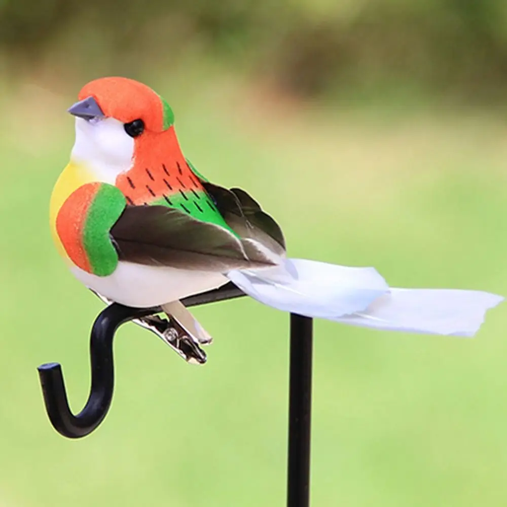6PCS Creative Multicolor Artificial Birds Foam with Clips Faux Bird Handicraft DIY Accessories Decorative Birds Home Decoration