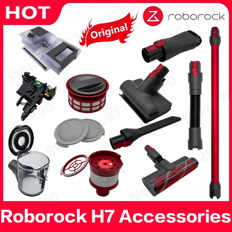 Roborock H7 Dust Box HEPA Filter Extension Rod GapElectric Mite Removal Brush Floor Brush Hoses water tank Trigger Switch Spare