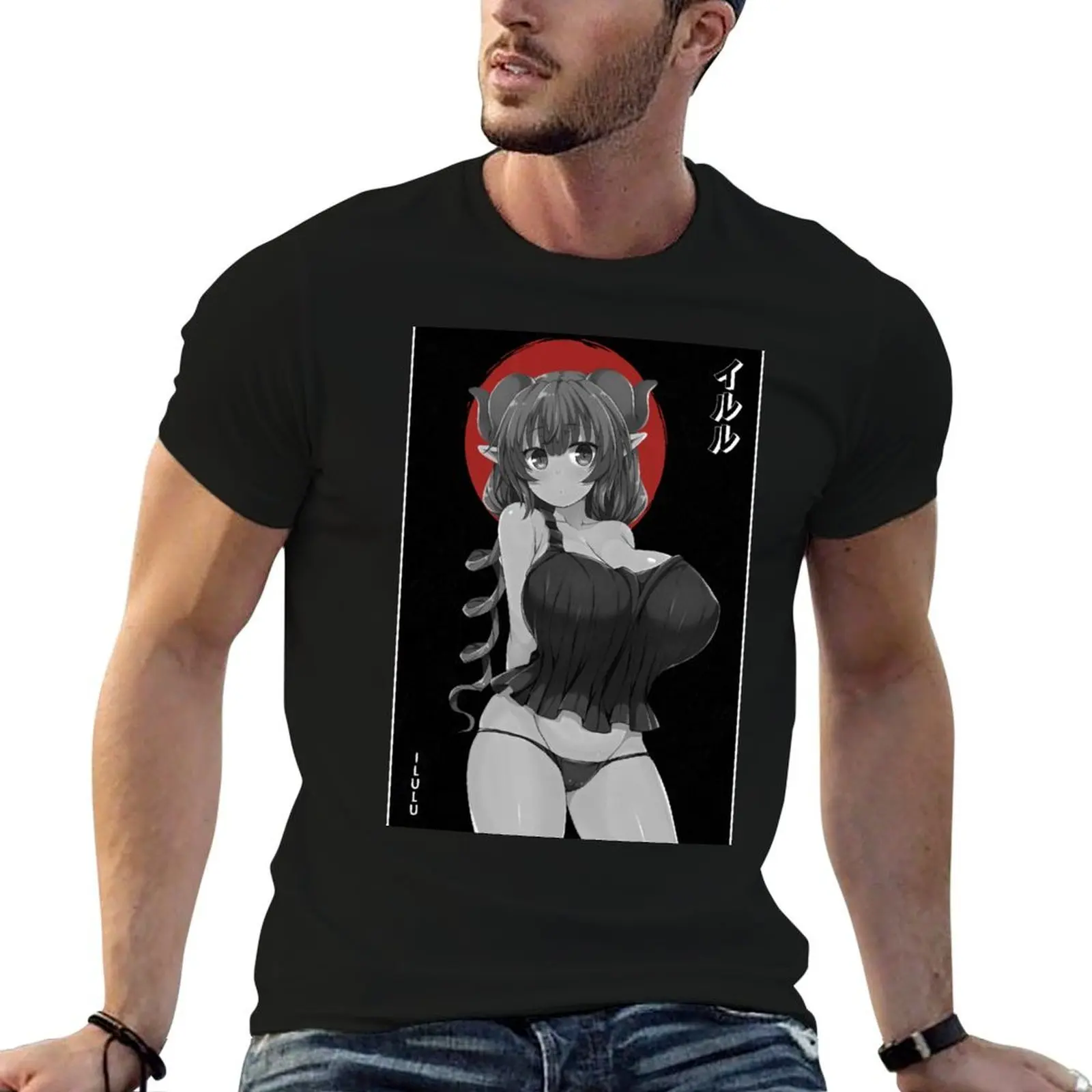 

Ilulu MKDM Simple Black Red and White T-Shirt man t shirt cotton high quality man t shirts graphic T-Shirt
