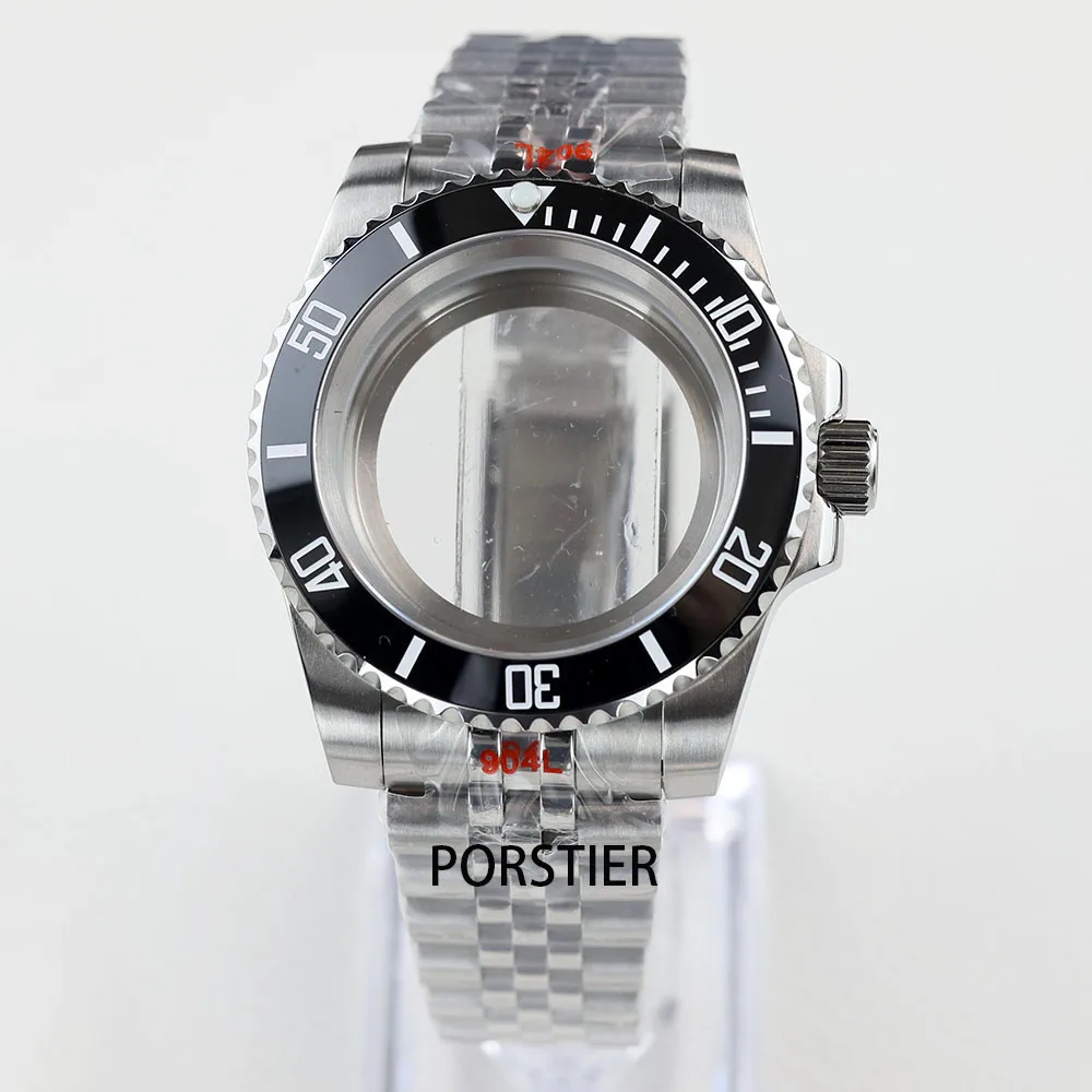 40mm Watch Case 904L Stainless steel Jubilee bracelet Sapphire Glass for Seiko NH34 NH35 /36 Movement GMT Yacht-Master Cases image 3