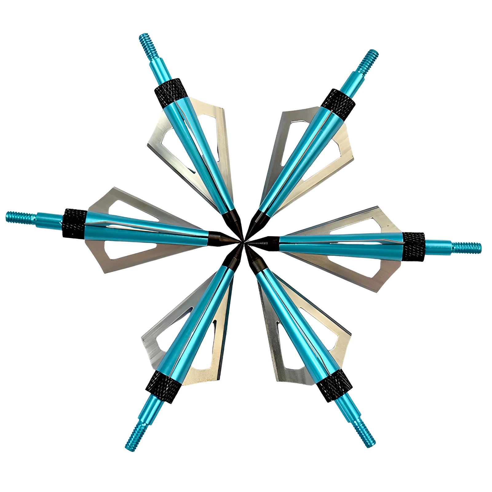 6pcs Hunting Broadheads 100grain Arrow Tips Point Replacetable Shooting Arrowheads Archery for Compound Bow and Crossbow
