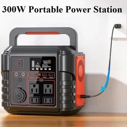 Portable Power Station 300W 296Wh Solar Generator with Outdoor Emergency Mobile Power Bank 110V Pure Sine Wave AC Outlet Camping