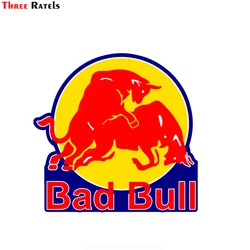 Three Ratels FC271 divertido Red Bad Bull Car Stickers en motocicleta, Maleta, teléfono, portátil, parachoques, calcomanía de vinilo