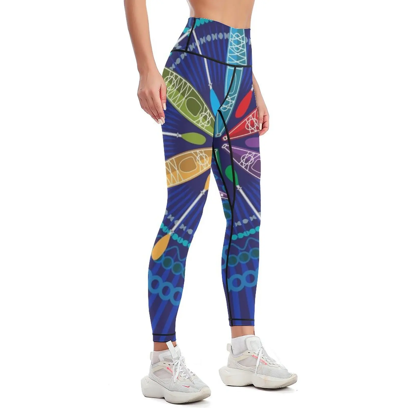 Kayak Compass Rose on blue Leggings Jogger pants sports shirts gym Womens Leggings