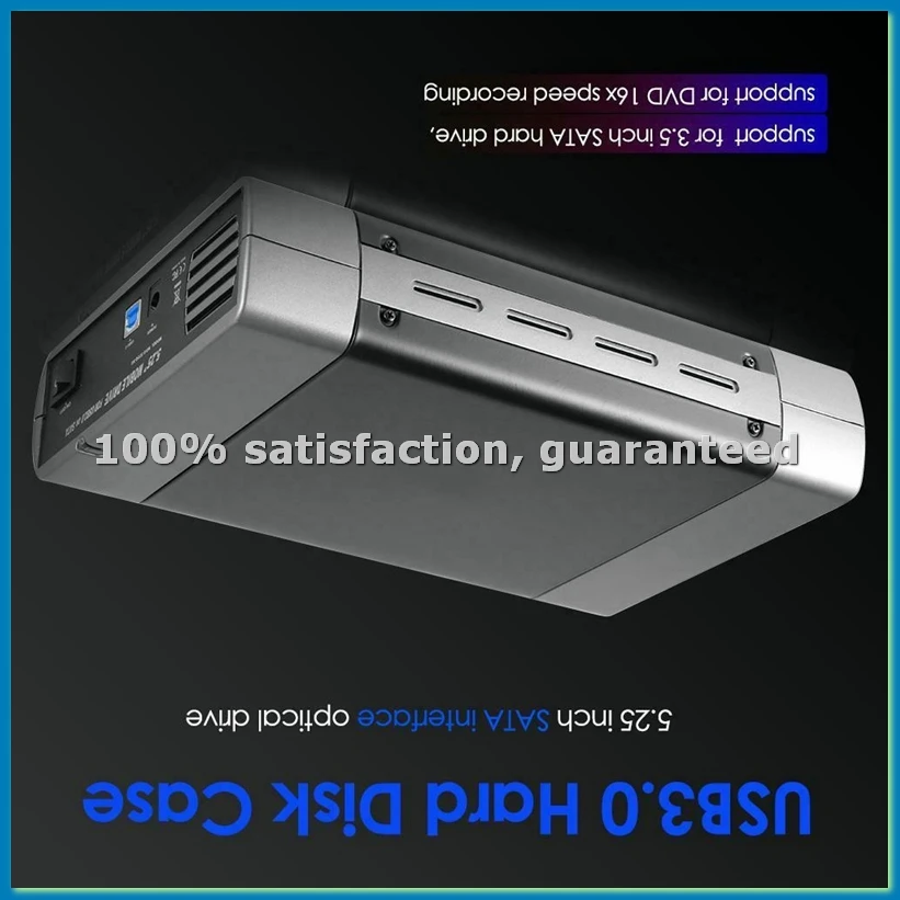 

USB 3.0 DVD CD Корпус Внешний HDD Мобильная коробка для 3,5-дюймового корпуса SATA ПЗУ-запись EU Plug-VVNB