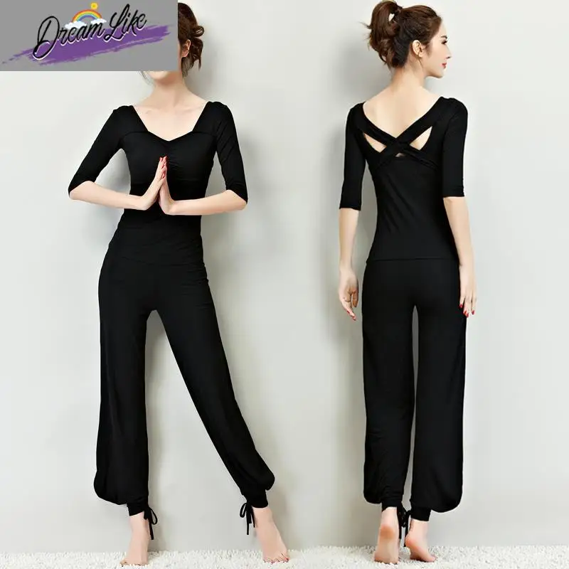 

Новый комплект женской одежды для йоги и фитнеса 2025 года: свободный крой, для танцев и тренировок, с нагрудными вкладышами, из модала, летняя коллекция