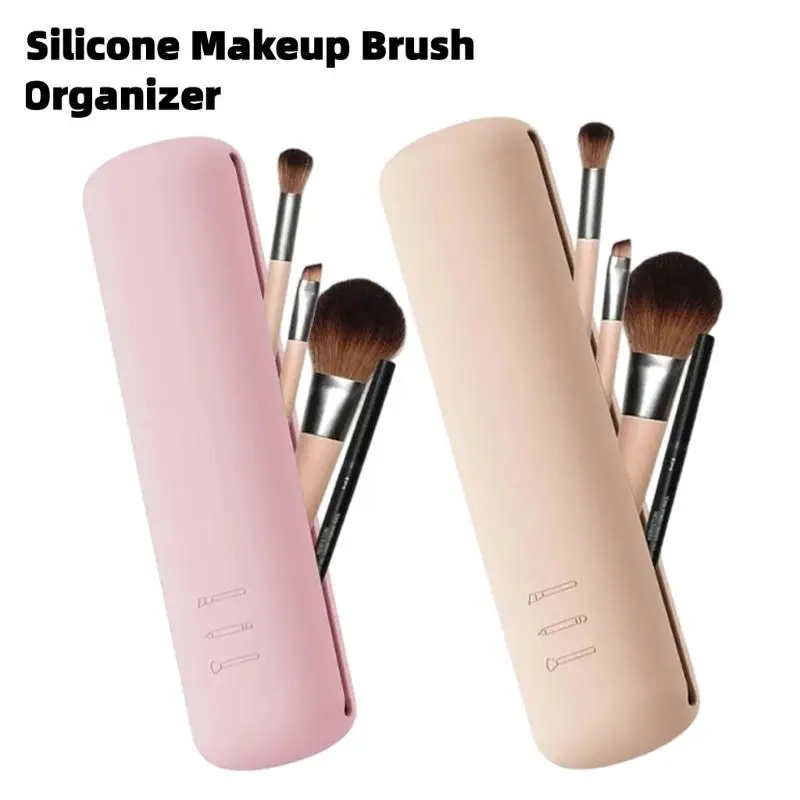 TPR Makeup Brush Organizer Eyebrow Pencil Makeup Brush Bag Portable Cosmetic Makeup Brush Organizer Storage Bag