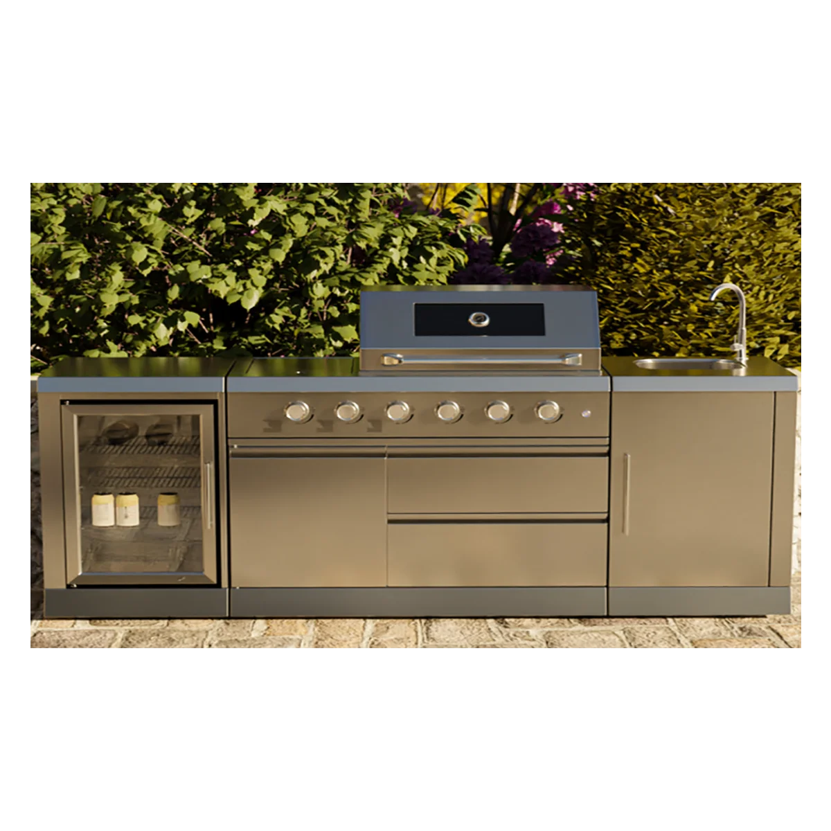 Stainless Steel Outdoor Kitchen with Sink and Grill Classic BBQ Grills for Outdoor Use