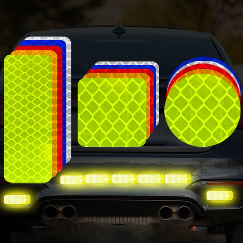 10Pcs/set Car Reflective Sticker Motorbike Night Warning Reflector Film Decal Tape Auto Stickers Accessories