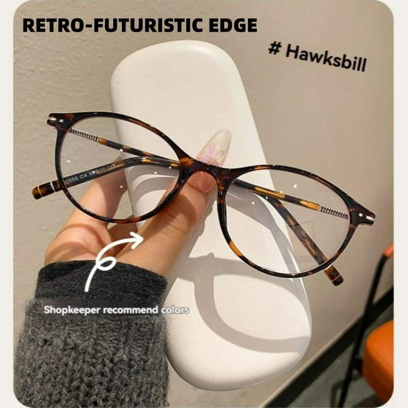 

Nerd cat-eye myopia glasses for women can be matched with high myopia bare face artifact oval small glasses TR90 frame