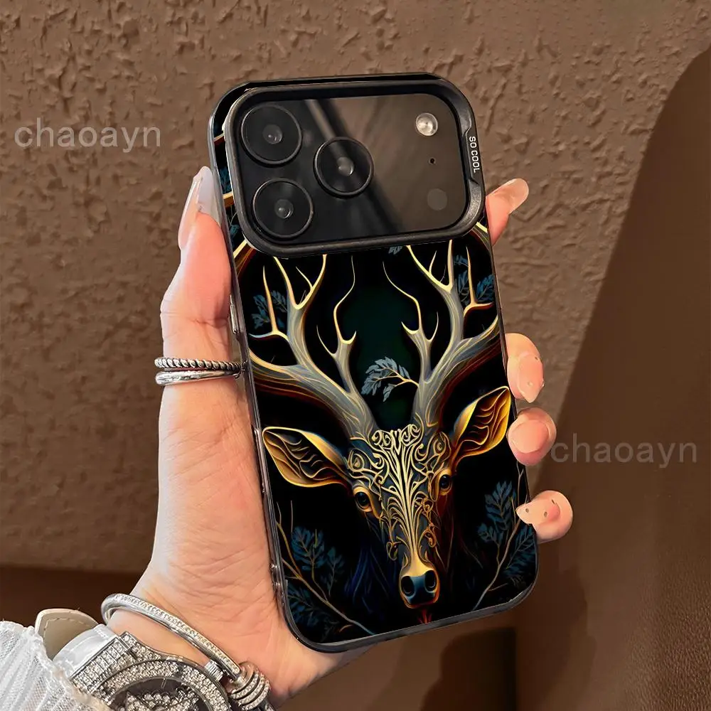 

Deer head pattern Phone Case case for iPhone17 16 15 14 13 12 11 Pro/ Max/Plus shock-proof rear cover anti-fingerprint
