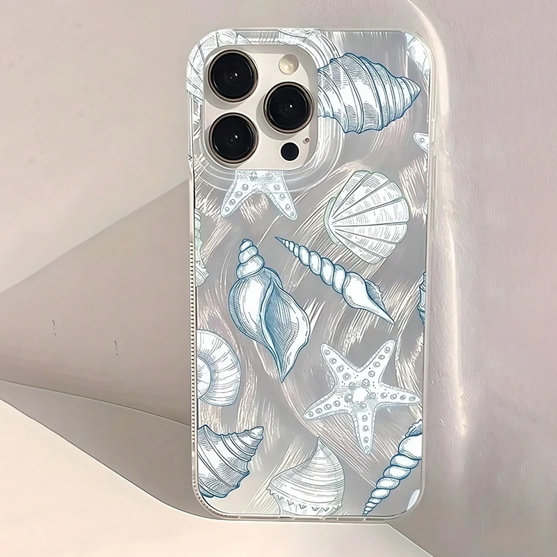 

Seashell Element Starfish Pattern Phone Case For Xiaomi Redmi Note 14 Pro 5G Cases Redmi Note 13 Pro Plus 13 12 11 14C 13C Cover
