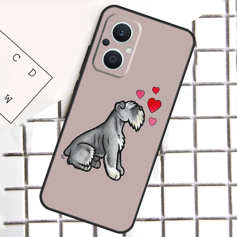 OPPO Reno 8 7 Lite 8T 10 11 12 13 14 Pro 11F 12F 13F 14F OPPO Find X8 X5 X6 Pro用漫画シュナウザー犬ケース