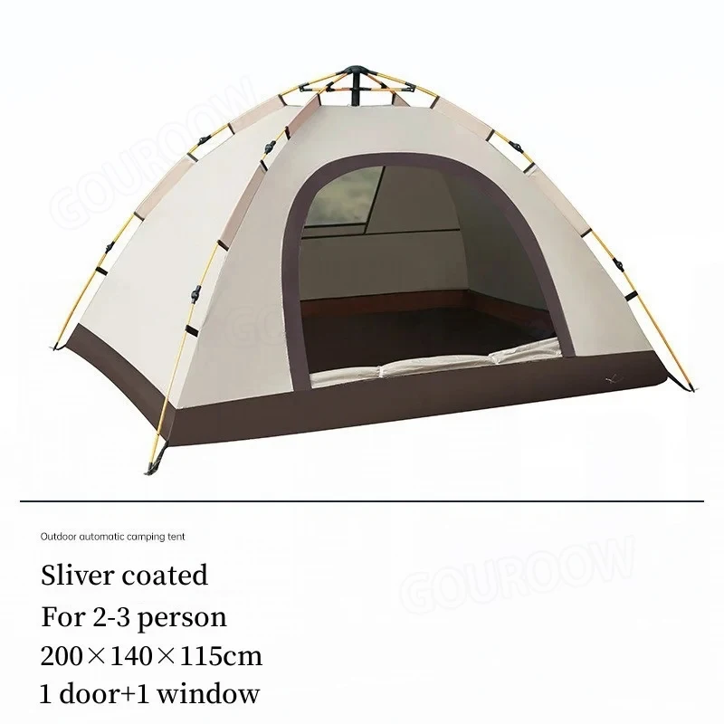 2-3 Person Tent Camping Folding Outdoor Fully Automatic Speed Open Rain Proof Sunscreen Wilderness Camping Portable Equipment