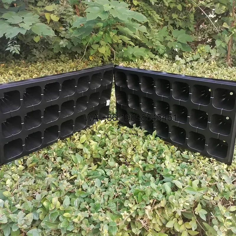 Wmwmnu Black Plastic Seedling Tray 27mm Cell Hole Germination Box Plant Nursery Pot PET Seed Propagation Starting Trays for