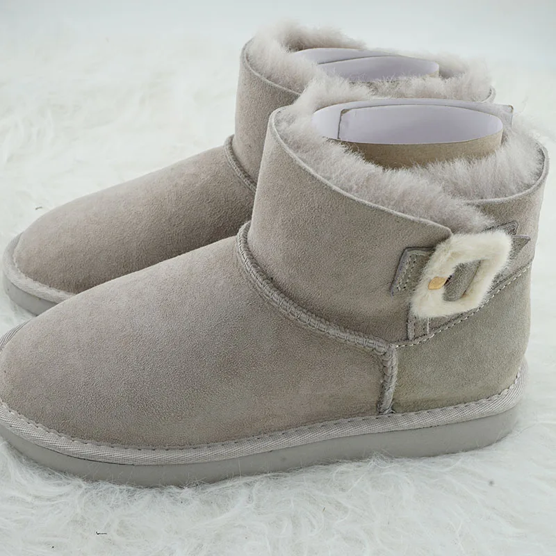 

Модная женская обувь из натуральной овчины, однотонные ботильоны из натуральной шерсти, женские зимние женские зимние ботинки, теплые женские ботинки