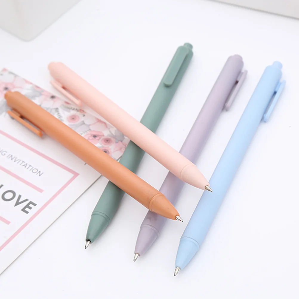 

5 Pcs Morandi Macaron Press Gel Pen Writing Tools Multi-use Work Plastic Simple School