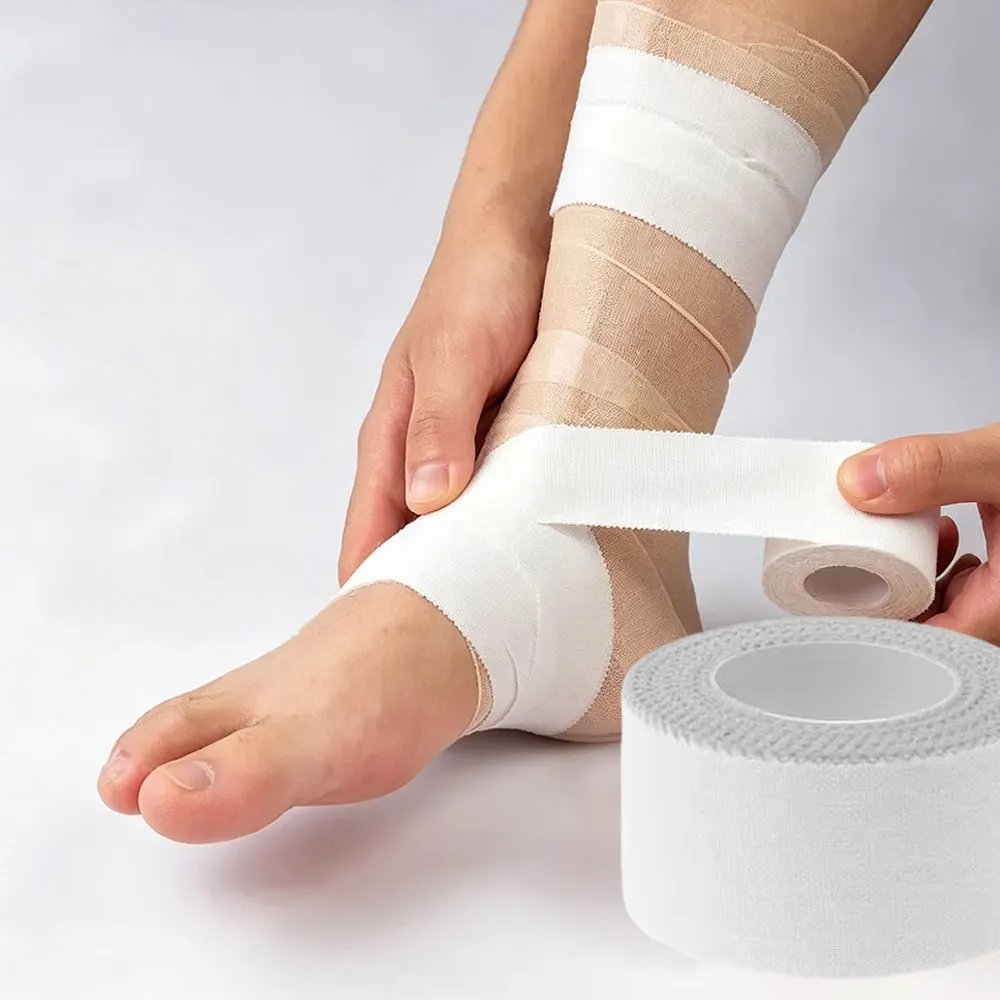 12.5/25mm/Roll Medical Cotton Premium Adhesive Tape Waterproof Binding Physio Muscle Elastic Bandage Strain Injury Tape