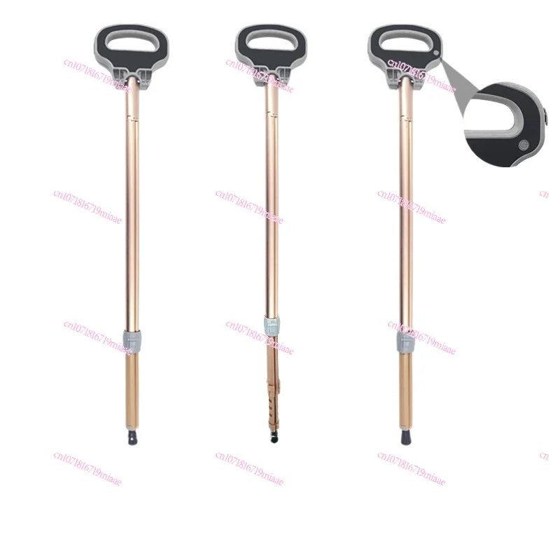 2024 New Multifunction Trekking Poles Outdoor Folding Cane Vibration Massage Mobile Power Crutch