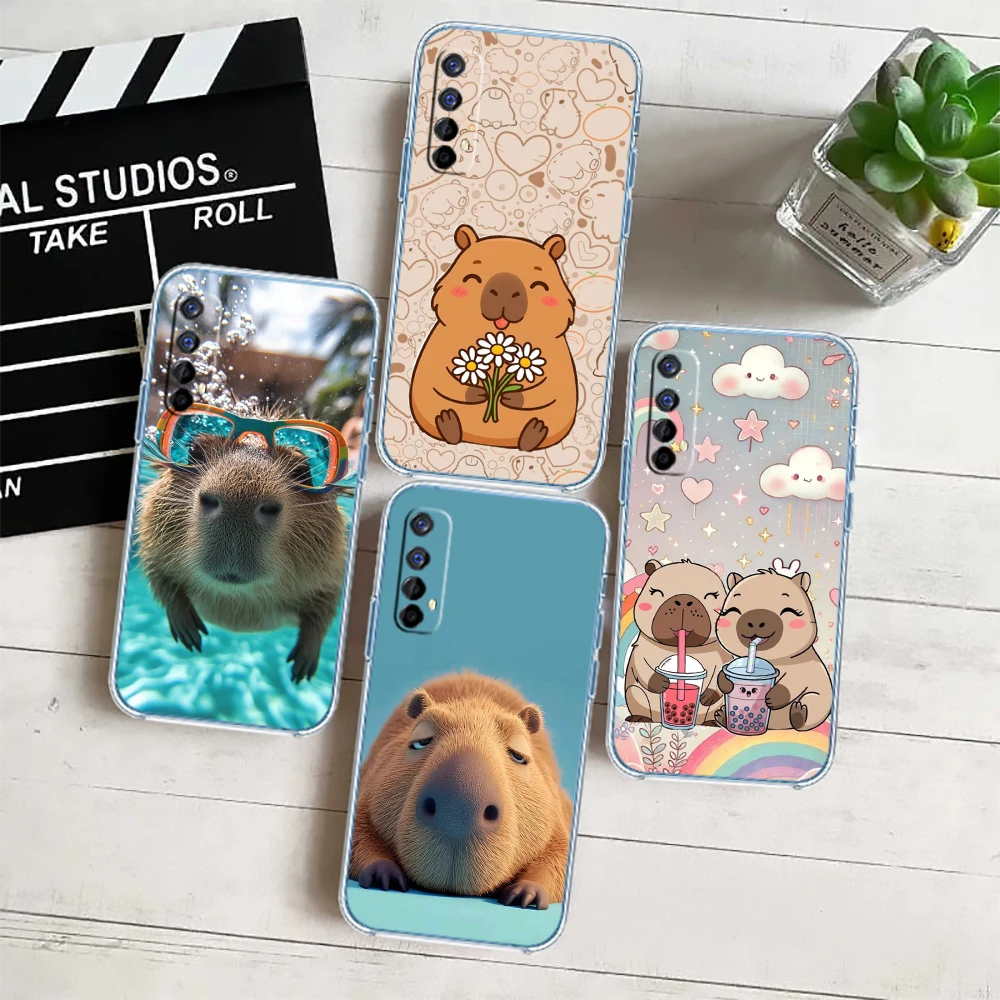 Cartoon  Capybara Cute Transparent Phone Case for Motorola G40 G04 G05 One Ace Action  Fusion Plus Hyper Macro Vision Zoom view 4