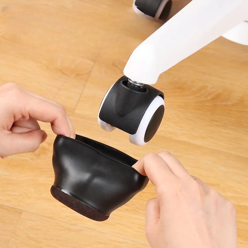 1PC Rotating Chair Holder Computer Chair Anti Slip Thickened Wear Pad Office Chair Wheel Caster Roller Leg Sleeve