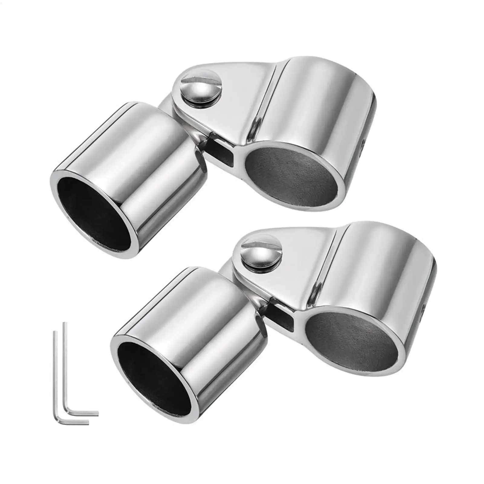 Marine Canopy Parts Hinged Jaw Slide Stainless Steel 2 Pieces Anti-Rust Awning Fixings For Round Tube Deck Fitting Applications