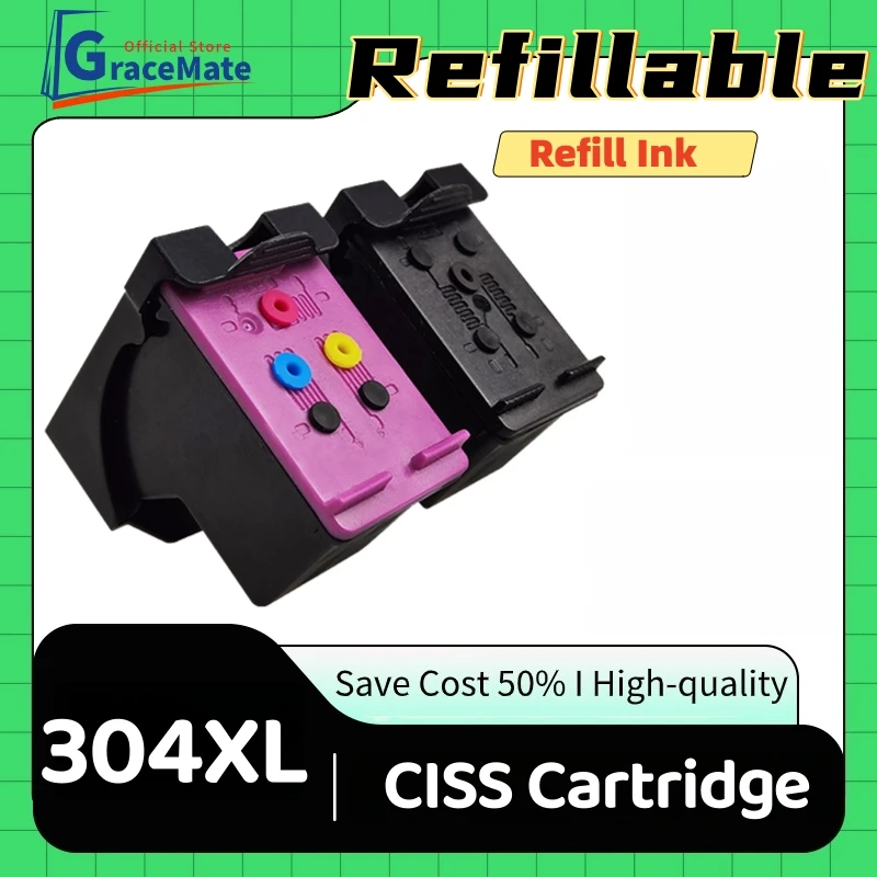 304XL Ink Refill Compatible For HP 304 XL For HP304 Cartridge Deskjet Envy 5032 5030 3700 3720 5010 5020 5034 2620 Printer 304XL