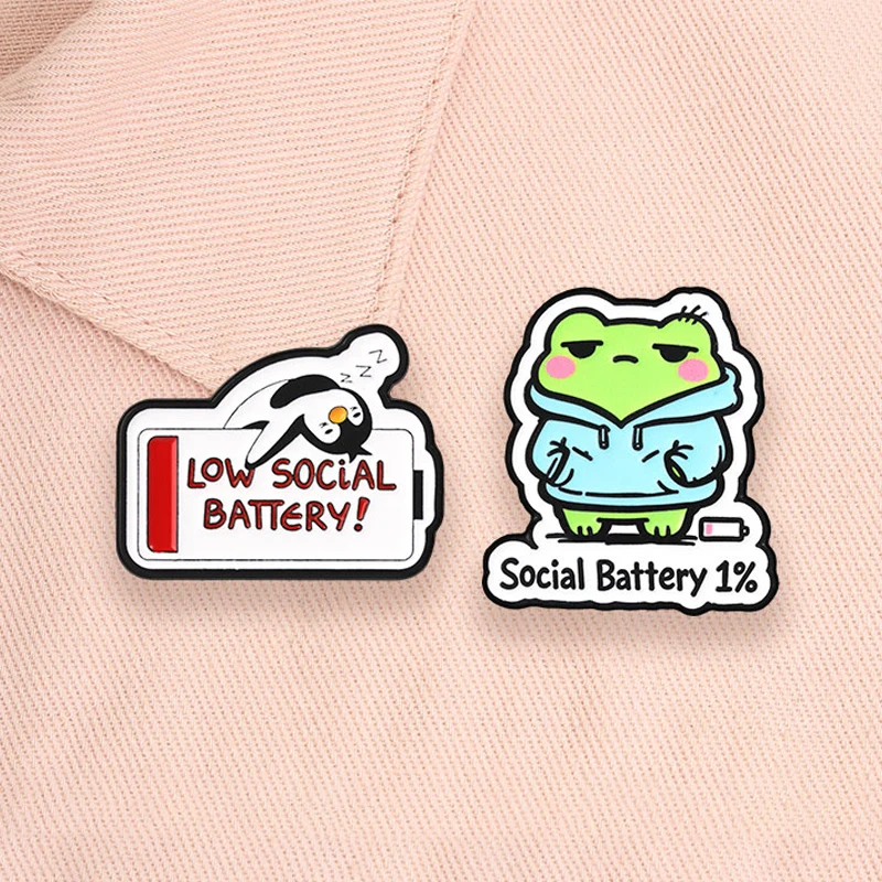 ADHD Mental Health Enamel Pins Halloween Ghost Coffee Cup Social Anxiety Feminist Girl Power Judge Lawyer Duck Badge Jewelry Gif 3