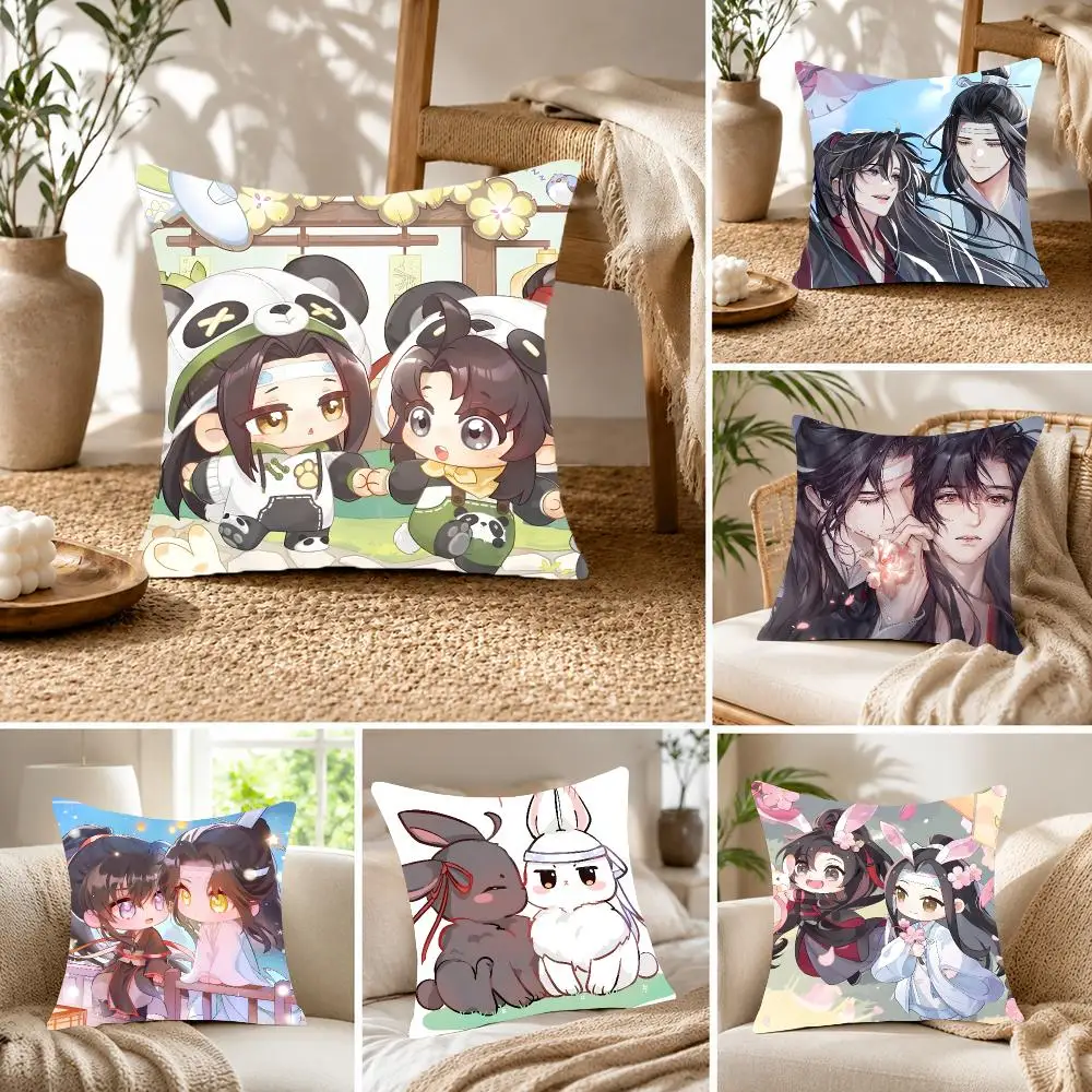 Romantic novel Grandmaster of Demonic Cultivation Cushion Cover Fluffy velvet Nordic style plush Living room sofa decorative