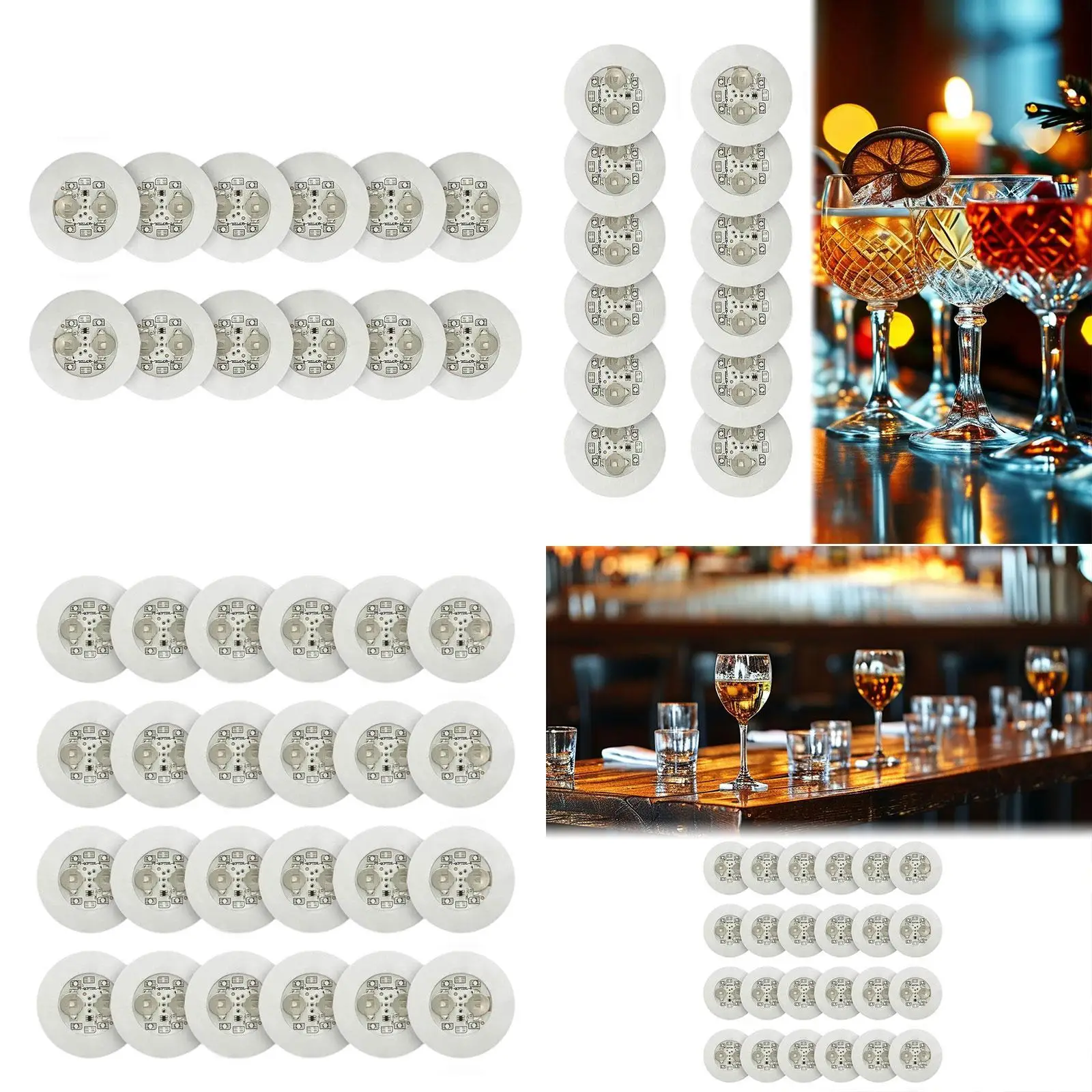 LED Coasters 7 Colors RGB LED Sticker Lights Home Glasses LED Bottle Lights