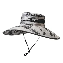 Summer men's hat outdoor sunshade hat 15cm large eaves fishing sun protection hat mountain sun