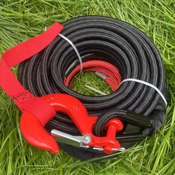 Tow Rope 12mm X 25M Winch Rope 9.5T Tow Hook Streamers Use Capacity 9.5T ATV  Jeep UTV Tractor - Emergency Towing Offroad